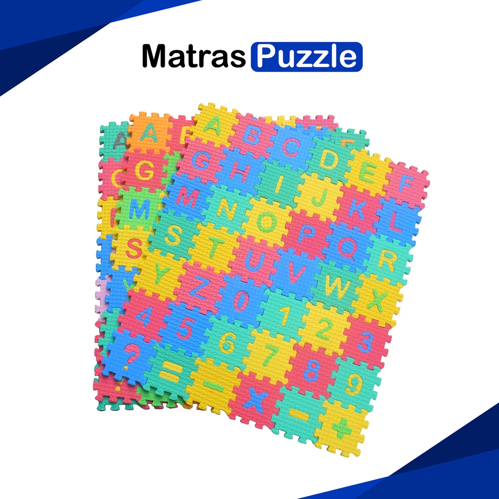 Matras Puzzle  Abjad Mini Komplit/ 3,5 X 3,5 TBL 0,5 cm isi 42 Pcs / Playmat