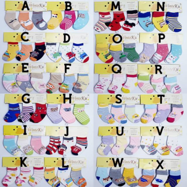 Kaos Kaki baby winteku / Flower /kingdom newborn size(0-6 BULAN) (3IN1)