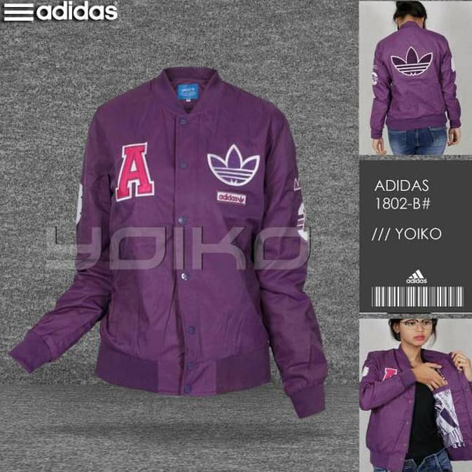 KUALITAS BAGUS JUAL JAKET ADIDAS BOMBER U002F BASEBALL WOMEN 1802 IMPORT KEBURU HABIS..