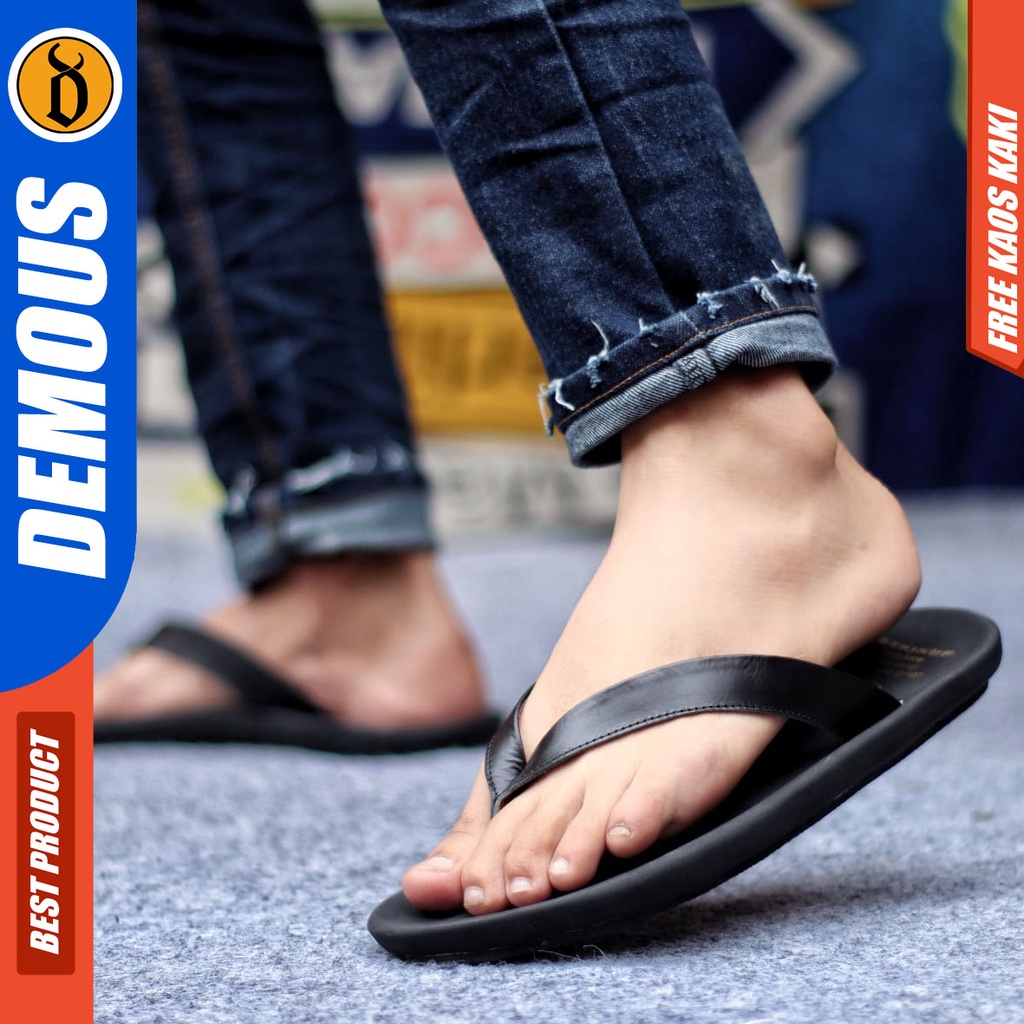 DEMOUS WALLET Sandal Jepit Kulit Asli Simple