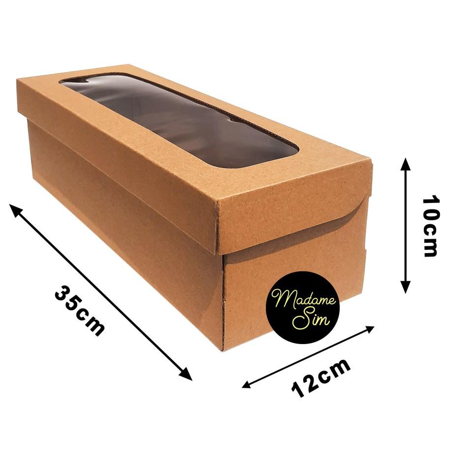 

KOTAK KUE - CAKE BOX - DUS BOLU 35 x 12 x 10 CM - JENDELA (ISI 10 PCS)