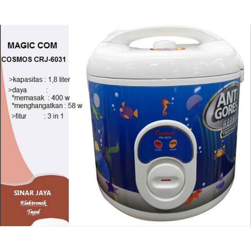 Cosmos Magic Com CRJ 6031 CRJ6031 Rice Cooker Harmond