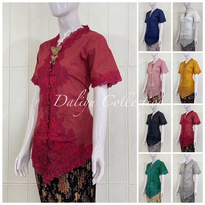JESS01 - Daliyu KEBAYA ENCIM JUMBO LENGAN PENDEK BORDIR SENADA Katun Stretch / 2L 3L 4L 5L