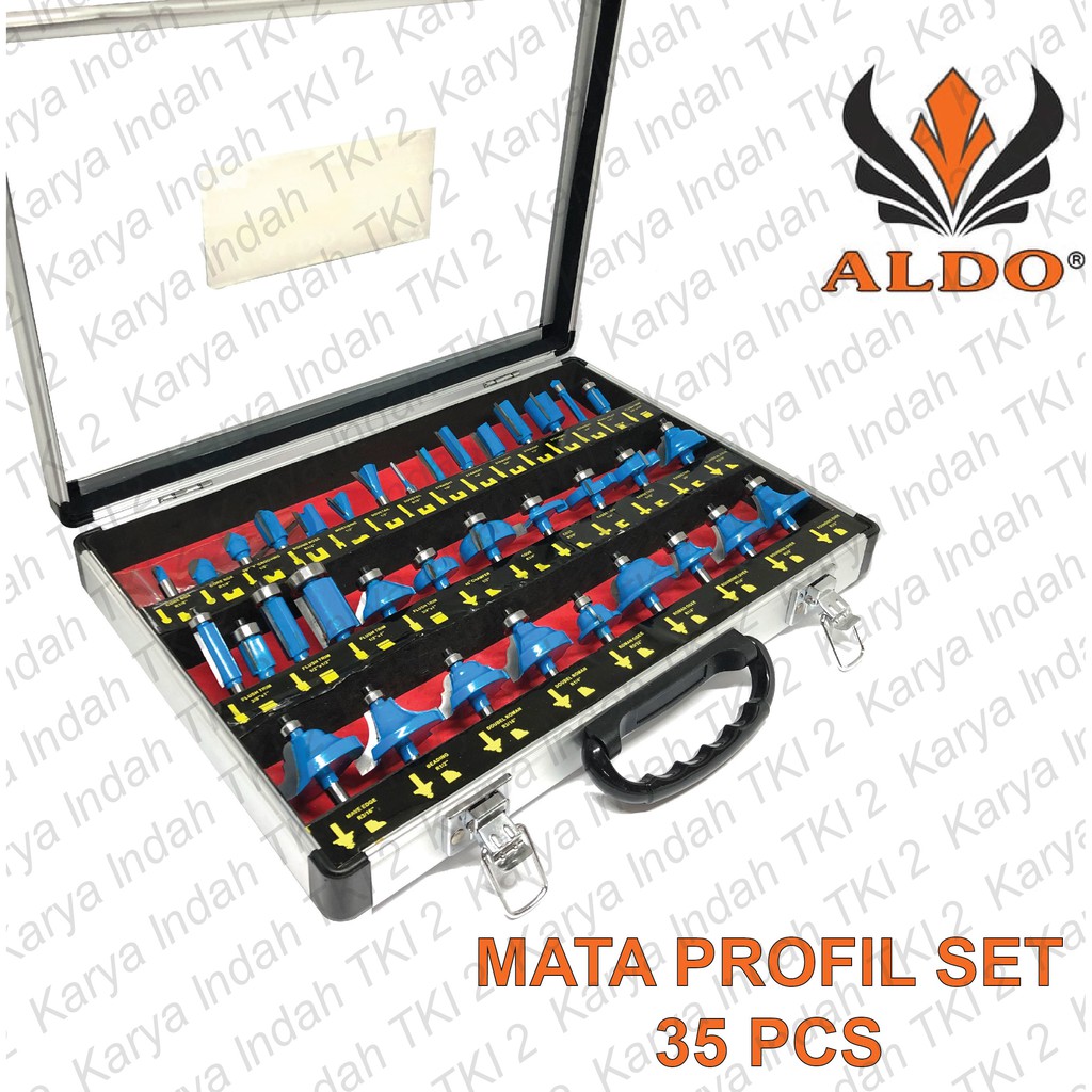 Mata Profil Set 35 Pcs ALDO Premium Router Bit 35pcs GS German LENGKAP
