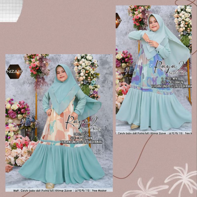 raya 2 syari kids by nizam/gamis anak