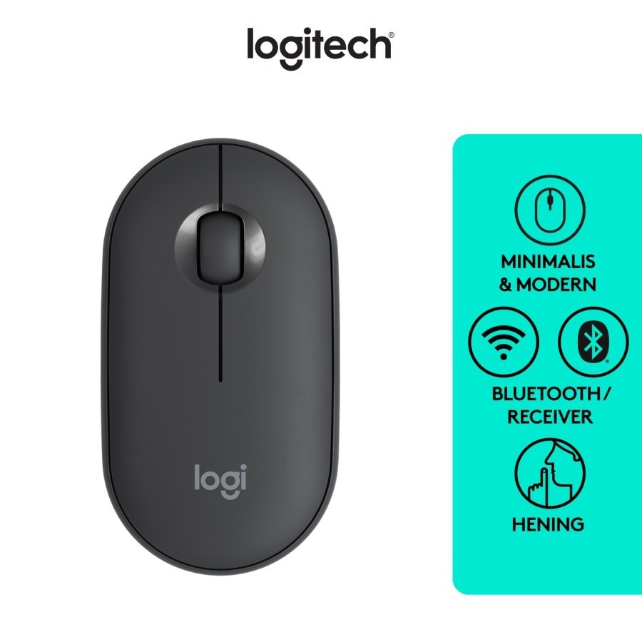 Mouse Logitech M350 Pebble Wireless Bluetooth Slim Silent