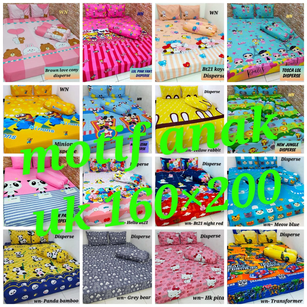 22 motif anak!! Stok terbatas! sarban sargul serasi!! sprei murah-_bahan disperse halus