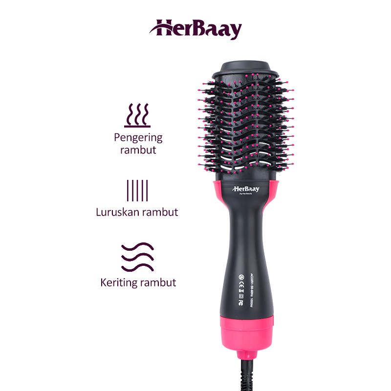 

Herbaay Pengering Rambut 1 step Hair Dryer and pemodelan hot air brush sisir pengering rambut 3 in 1