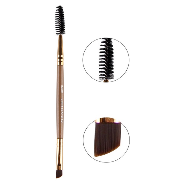 Maange Double Head Brush Pro Eye Lash Eye Brow Brush Cosmetic/mascara brush/kuas maskar/kuas alis