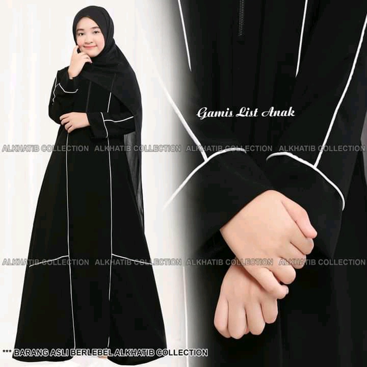 abaya anak list putih-fashion anak-gamis kapel-anak-muslim kids-fashion kids-pakaian gamis-pakaian c