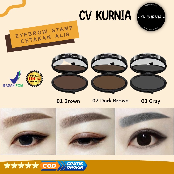 Eyebrow Eye Brow Novo Cetakan Alis Bentuk Pembentuk Alis Natural Stempel Alis Waterproof