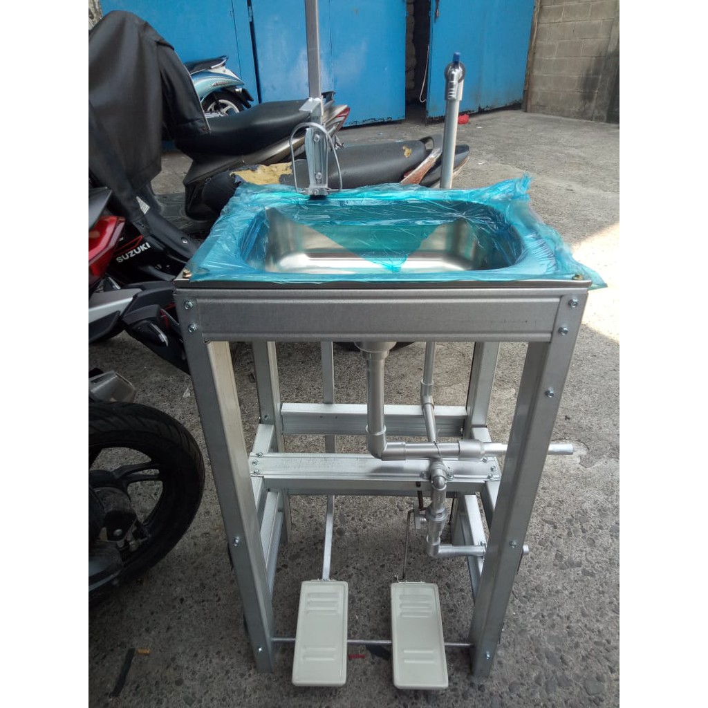 Wastafel Portable Injak Kaki Type A Stainless Steel Wastafel Portable Injak Kaki Type A Stainless Steel