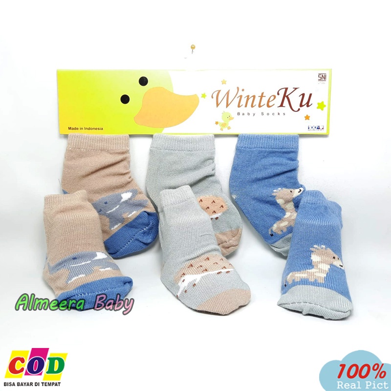 3 Pasang Kaos Kaki Bayi 3 in 1 Usia 3-12 Bulan Kualitas Premium