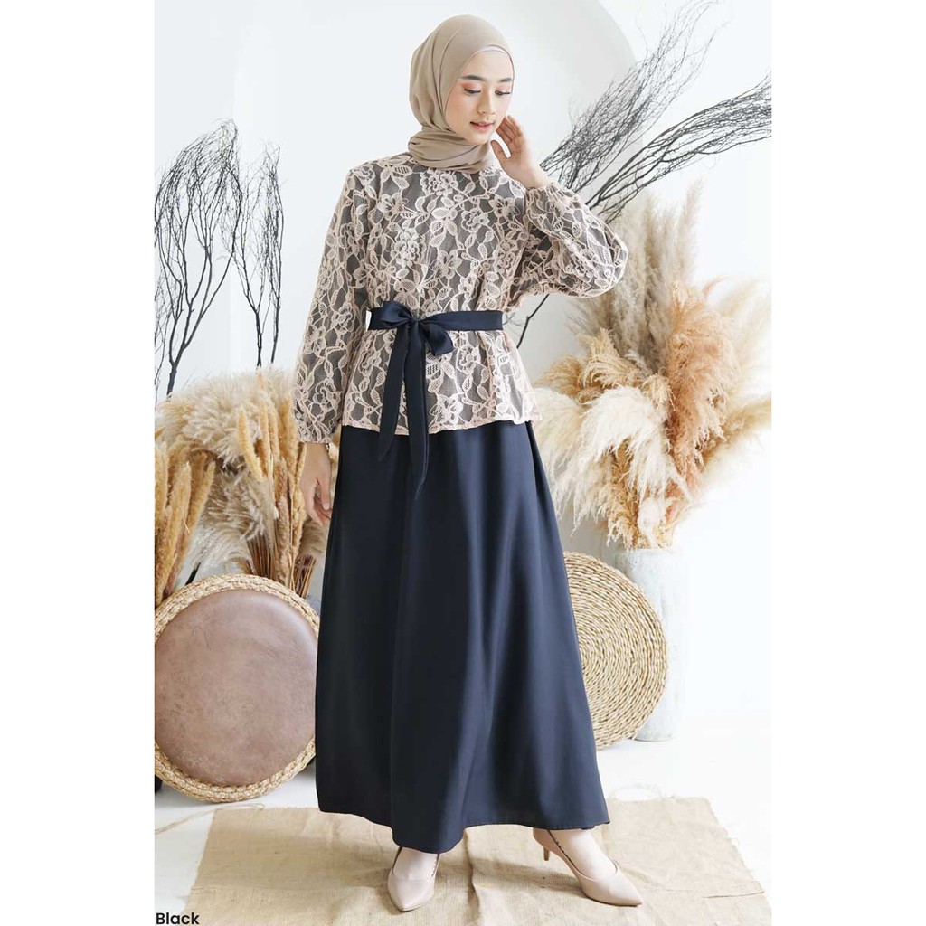 Dress Wanita Brukat Inaya Maxi