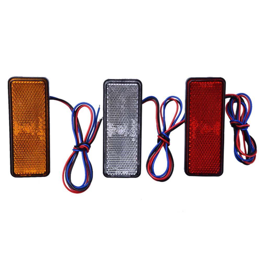 Lanfy Lampu Mobil Ekor Persegi Truk Side Indicator Light Putih/Kuning/Merah Warning Light Bulbs Rem Stop Marker Lamp