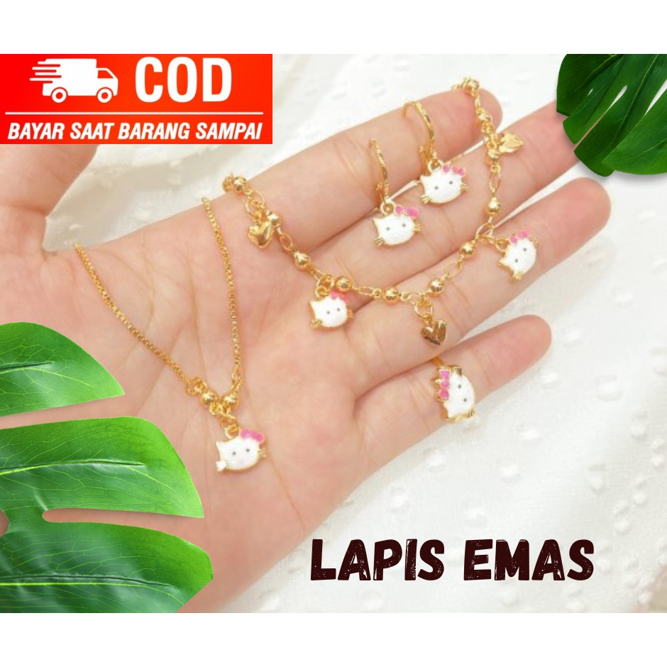 SATU SET PERHIASAN TITANIUM ANAK PEREMPUAN//MODEL SANGAT REAL PICT 100%BISA cod