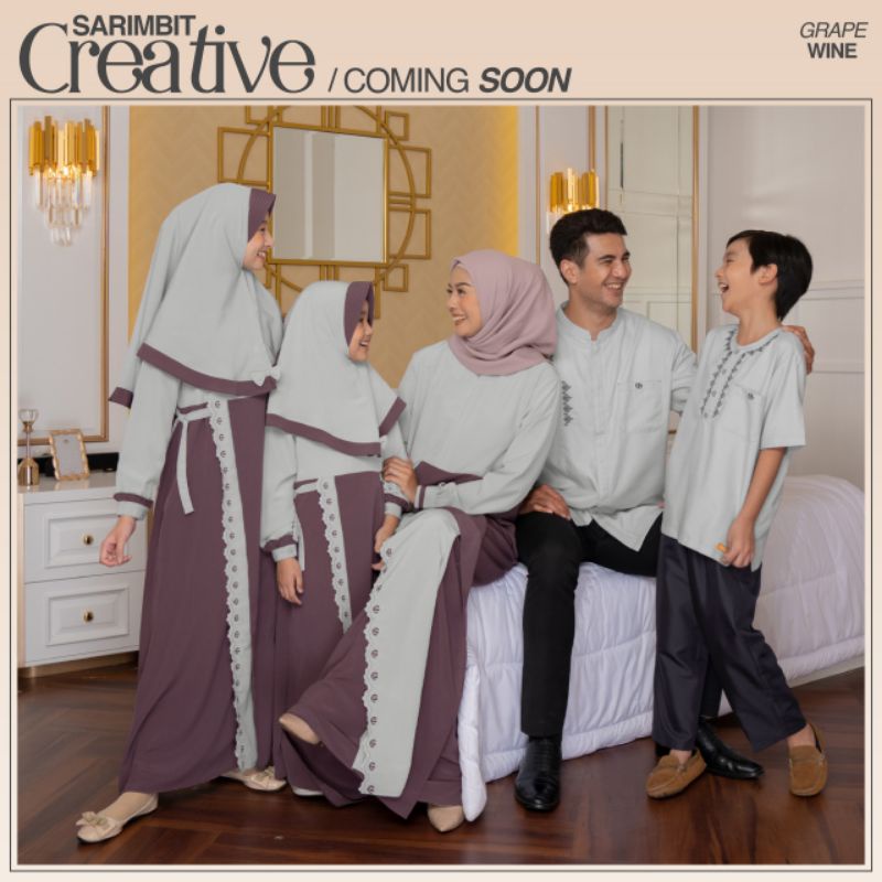 Sarimbit Nibras Creative Grape Wine| Sarimbit Keluarga Nibras | Gamis Couple Nibras | NIBRA'S | Gami