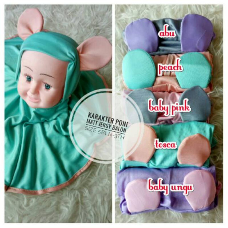 COD Kerudung anak / Hijab Anak / Turban Anak Mickey Telinga karakter lucu / Jilbab Bayi