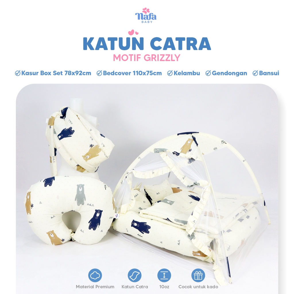 NAFA BABY - Platinum Package Include Bedcover Bayi | Kasur Box Bayi | Bantal Menyusui | Gendongan Bayi | Kelambu Tenda Anti Nyamuk