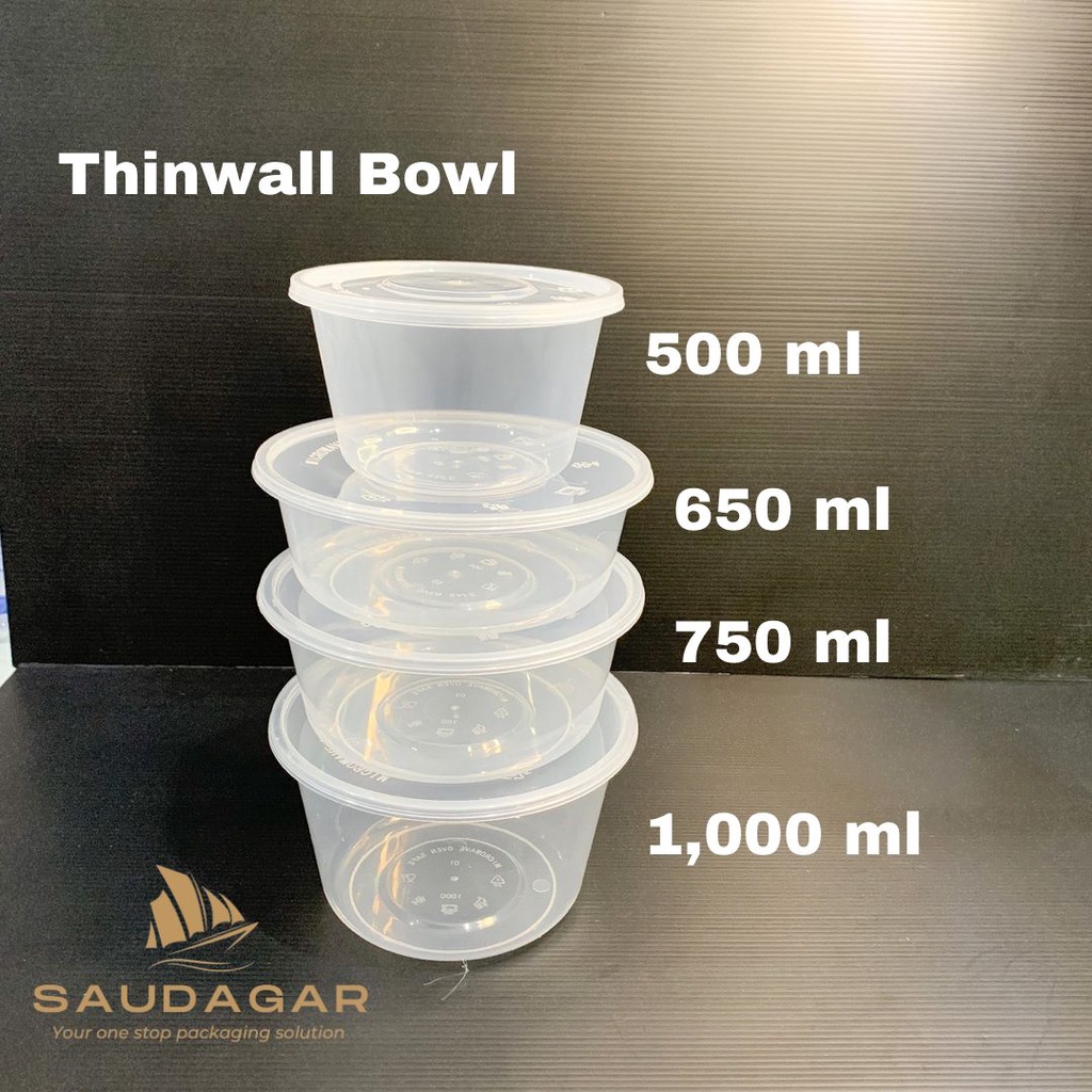 Thinwall bowl 750 ml / mangkok makan plastik