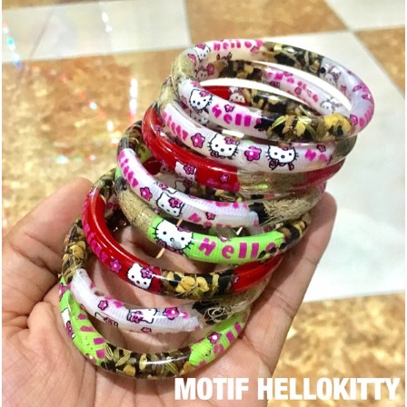 Gelang kariango 5 MOTIF / Gelang Sawan Motif Benang, Mutiara, Polkadot, Hello Kitty, Bunga