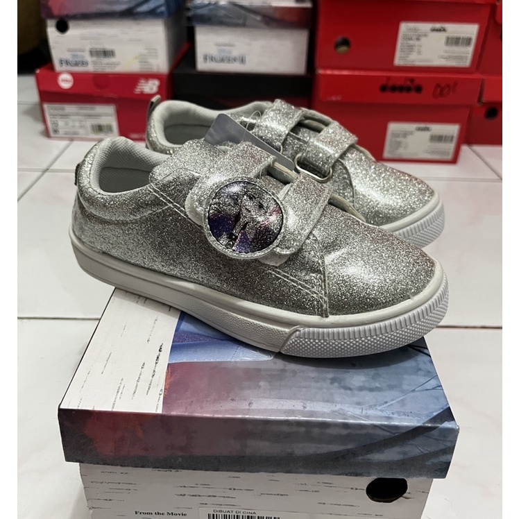 Sepatu Anak Original Disney Frozen Silver Gliter