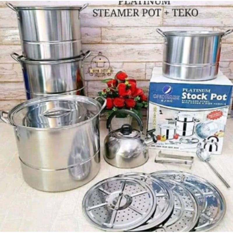 Steamer Stok Pot / Langseng Set Stainless Onokabe