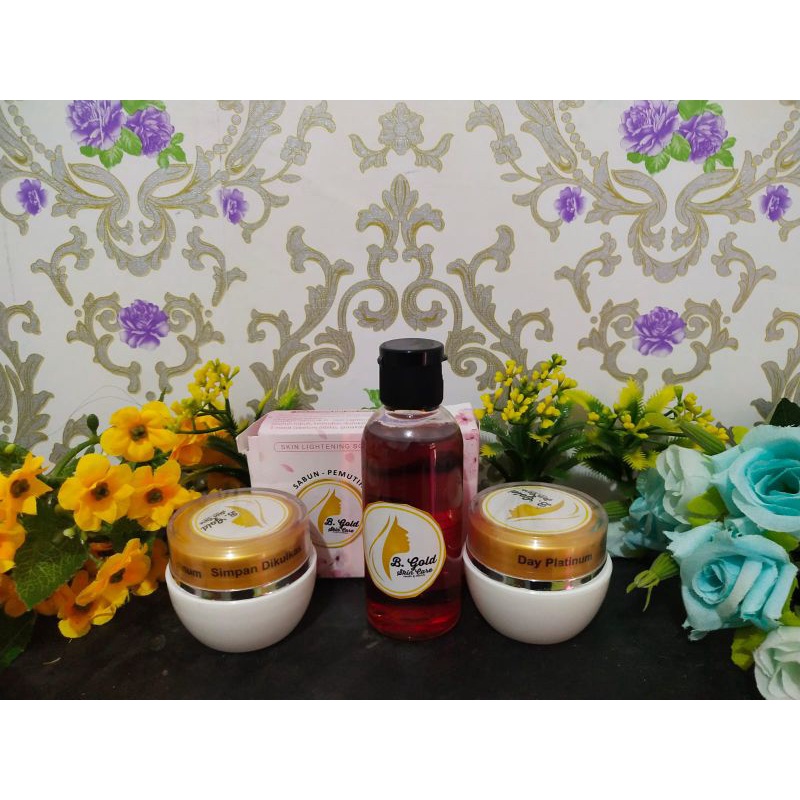 Pemutih wajah Paket platinum(B.gold skincare)
