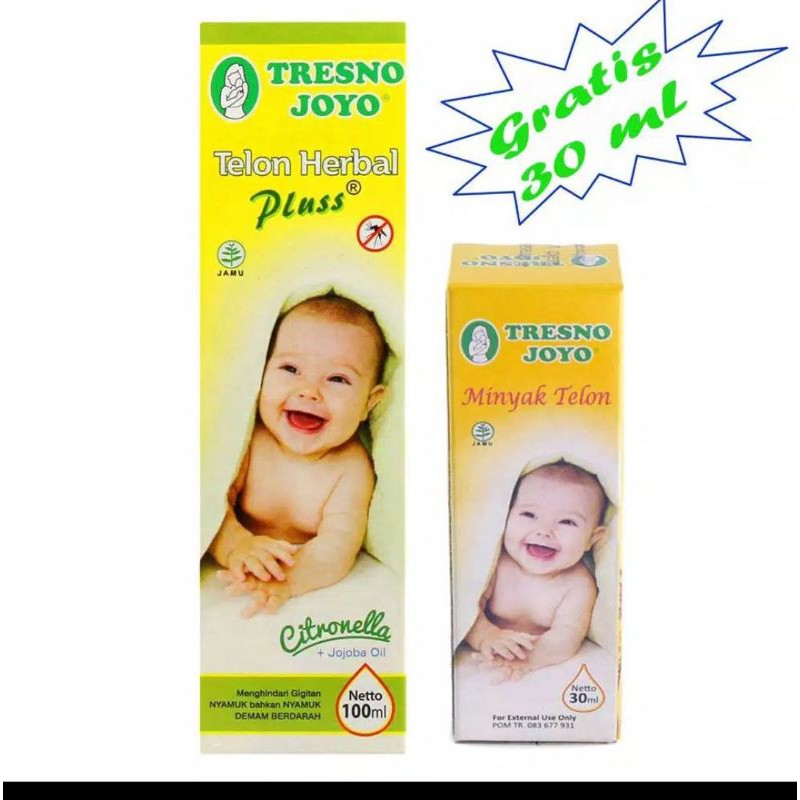 Minyak Telon Tresno Joyo /Tresno Joyo Herbal plus 100ml Free 30ml