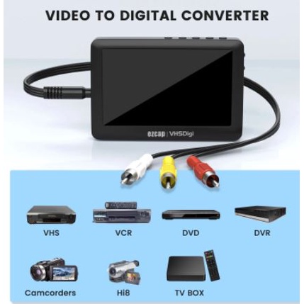 Hdmi Av 3.5mm rca ezcap VHS digi 4.3&quot; tft 720p PAL NTSC w/ micro sd usb 2.0 type c pd 180 ezcap180