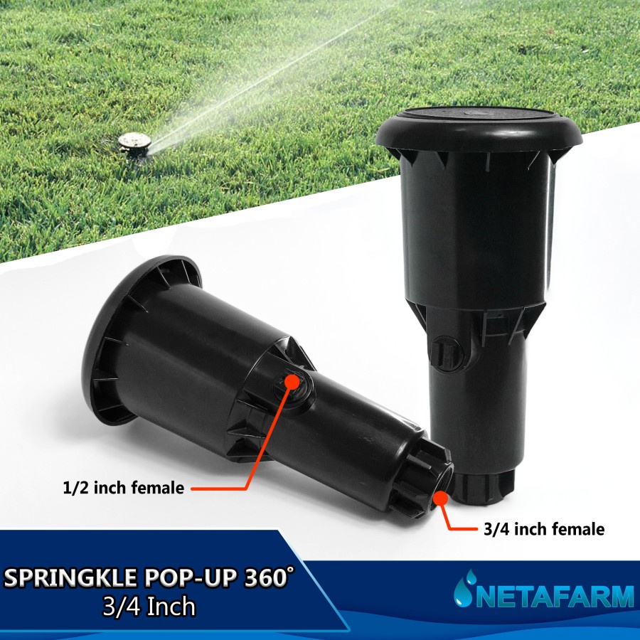 Sprinkler Pop-Up Auto Rotating 360° 1/2&quot; 3/4&quot; SD1501 - 1 Pcs