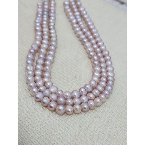 Mutiara air tawar grade A lavender size 7-8mm per untai