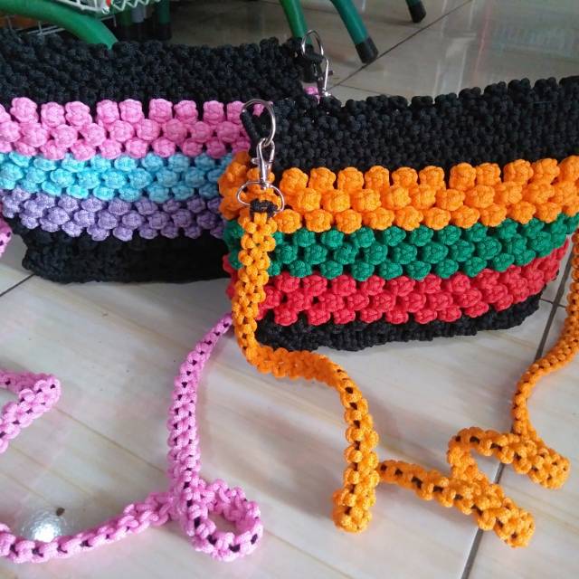Tas tali kur motif bunga