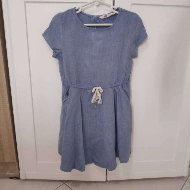 Branded Sale Sisa Ekspor Dress Anak Perempuan H&M Kids Denim Cotton Size 3-4y