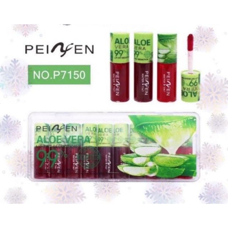 Medan Termurah/Natural 99% Aloevera Ready Green &amp; Red Lipgloss Liptint Aloevera Peiyen