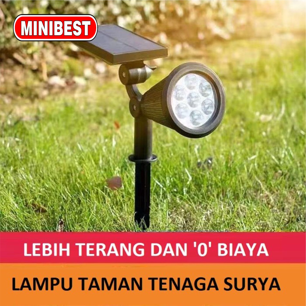 Lampu Taman Tancap Solar Cell 7 LED Lampu Outdoor Taman Tenaga Matahari - 4 Led