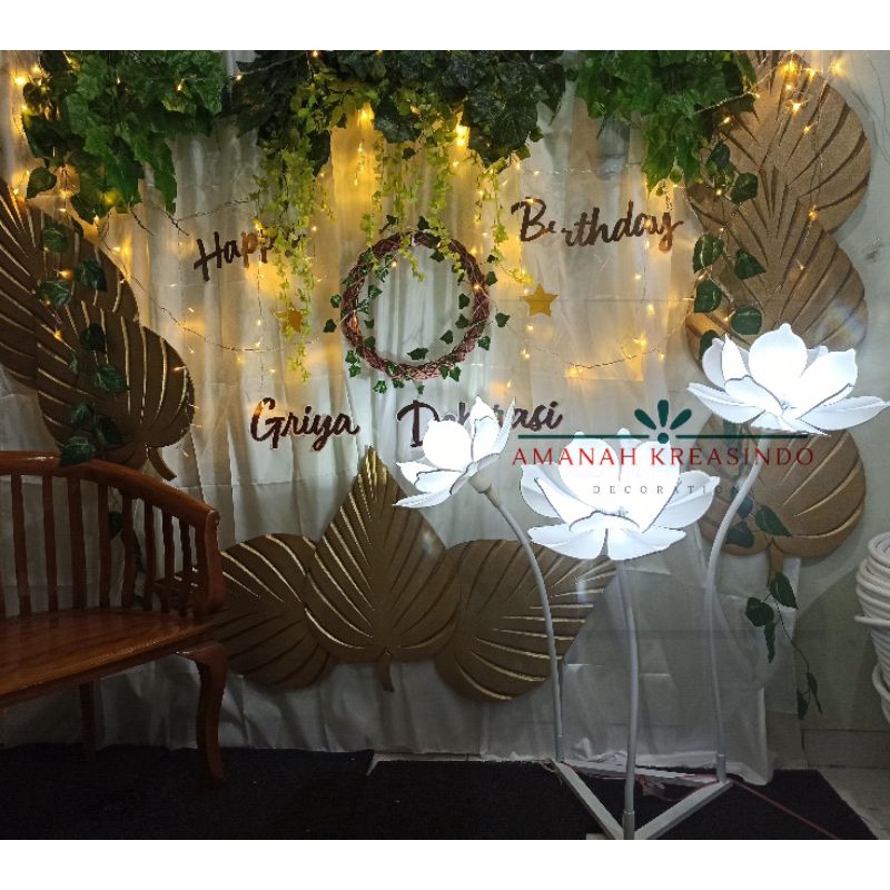 STANDING BUNGA HIAS LAMPU DEKORASI PELAMINAN