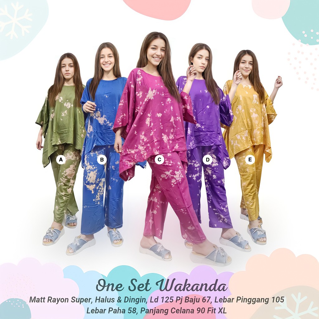 YashCollection - One Set Rayon Wanita Jumbo Set Waka Waka Kekinian Fit XL-One Set Wakanda
