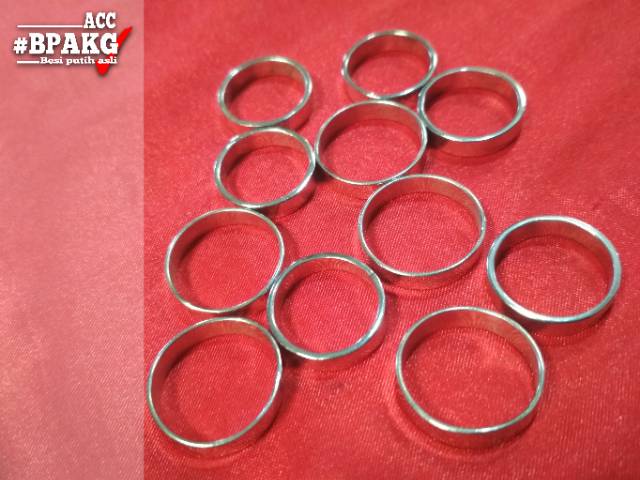 Cincin simple polos kotak # Cincin monel besi putih asli anti karat silver murah cewek cowok keren