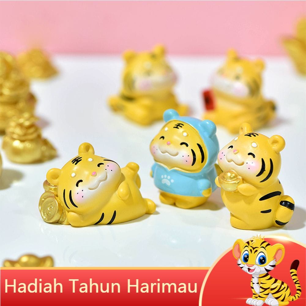 DIY Gold Tiger Resin Crafts Tiger Year Miniature/Miniatur harimau emas