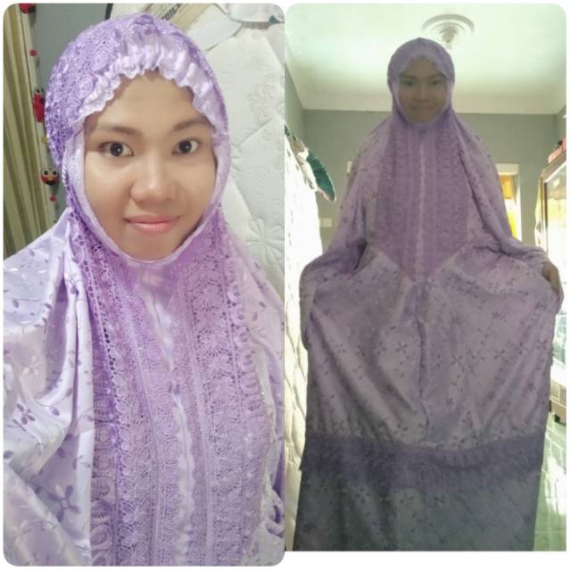 Mukena sutra prada renda bordir