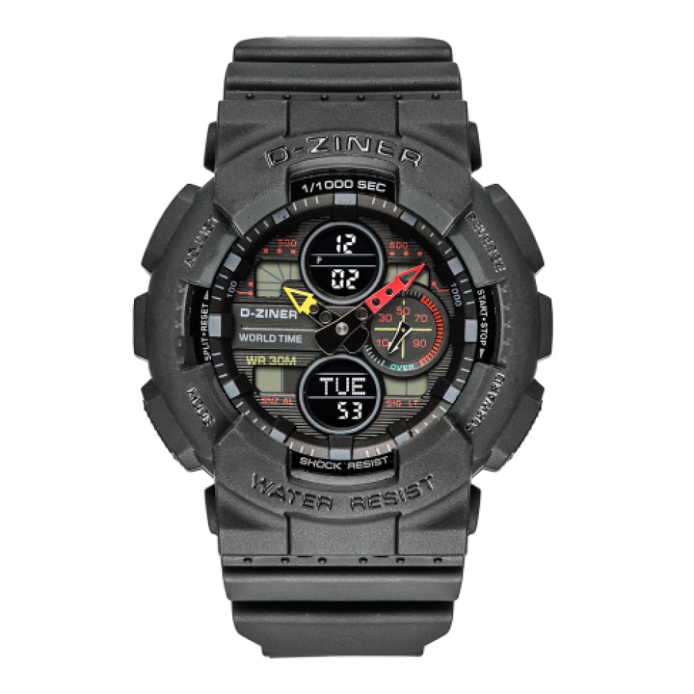 JAM TANGAN PRIA DZINER 8278 DUALTIME MODEL TERBARU 2020