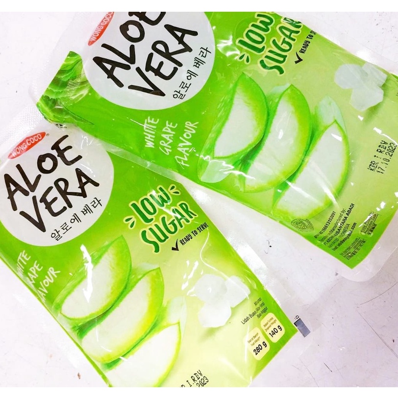 Aloe Vera WONG COCO Low Sugar - Minuman Lidah Buaya Rasa Anggur