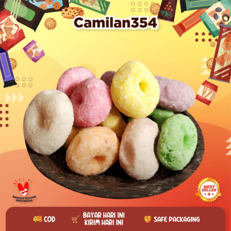 

[RANDOM] Ladu Donat Warna Warni - 200gr / Gembos Getas Tabur Gula