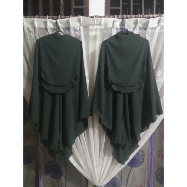 KNISA-JILBAB ANNIDA INSTAN SIFON ARAB/SIFON SILKY ,SET CADAR 2 LAYAR