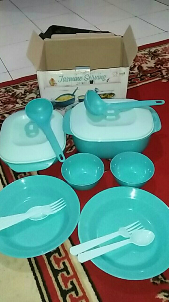 Prasmanan Set Jasmine Serving Set 12pcs/ Wadah Saji Makanan Set Lengkap Piring Dan Mangkok