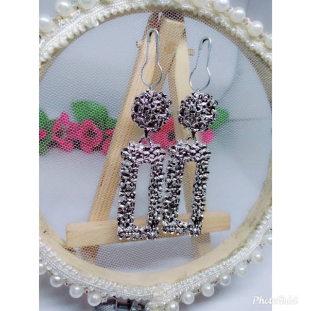 A156 Anting hijab juntai rectangle