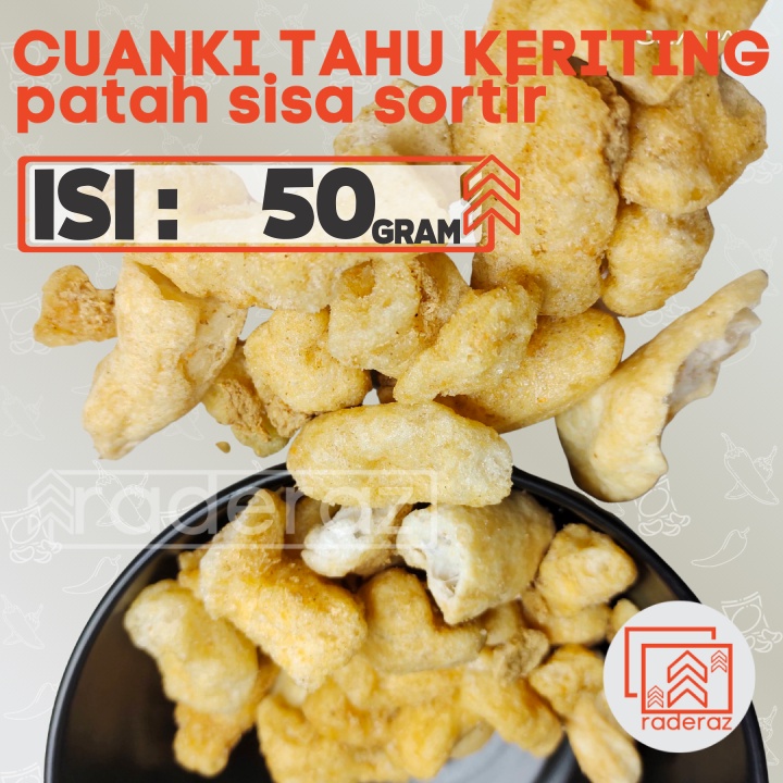 

TAHU KERITING PATAH 50gr panjang Sisa Sortir by RADERAZ (bisa GROSIR bisa COD)