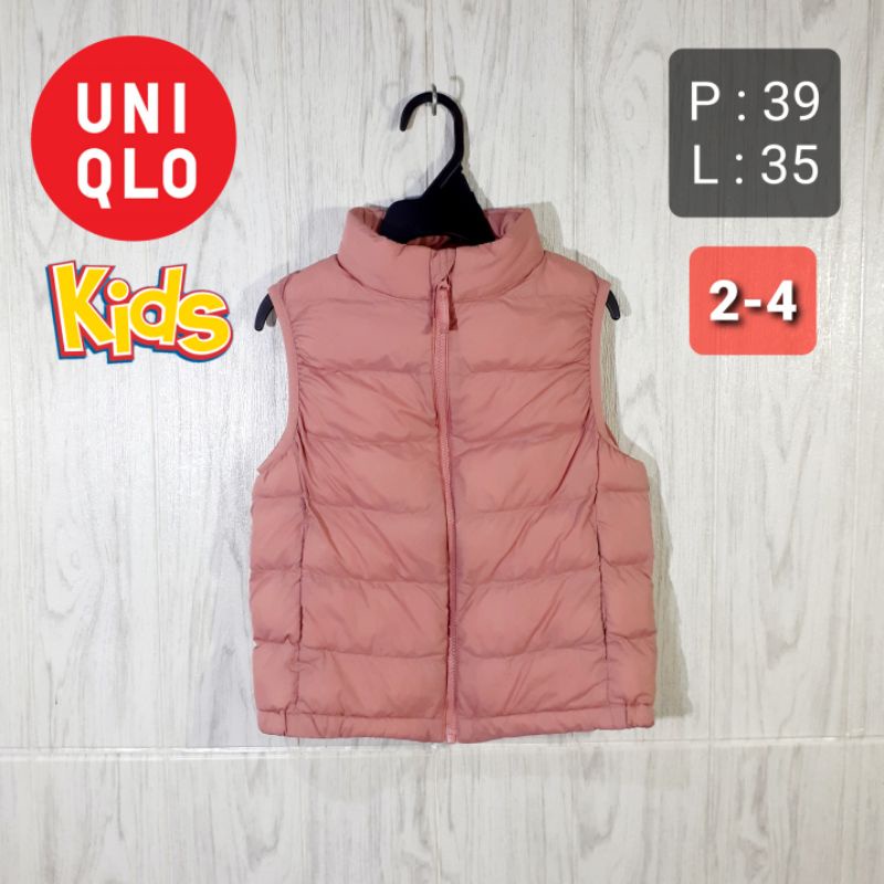 (COD) UNIQLO Kids Light Warm Padded Rompi Vest Anak Bulu Angsa Bulang Sintetis Bekas Second Original