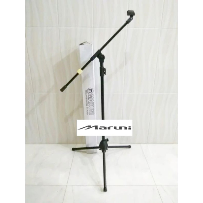 Stand mic maruni panjang. stand microphone lantai + holder mic